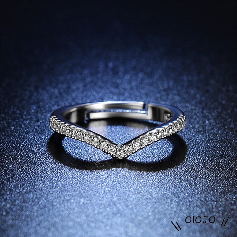 1 Pc Cincin Berlian Fashion Sederhana Dapat Disesuaikan Berlian Kristal Cincin Ulang Tahun Pertunangan Perhiasan Wanita - ol