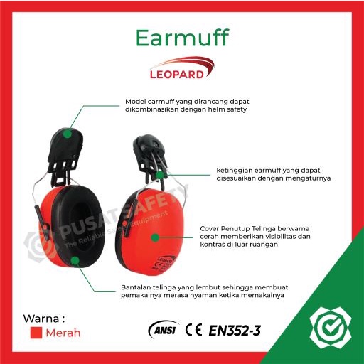 Earmuff Pelindung Telinga Leopard LPEM 0148