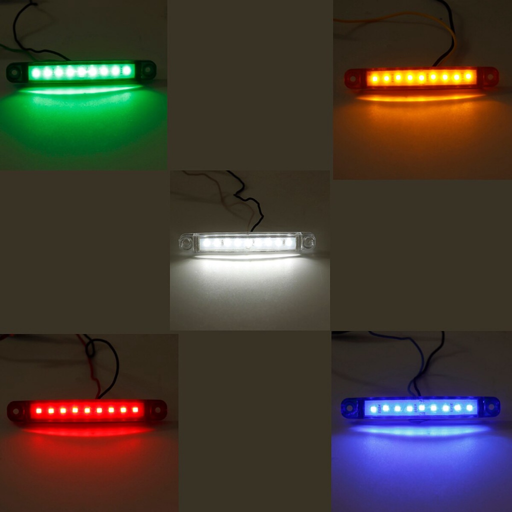 9LED Car Warning Side Light,Waterproof Parking Taillights Bus Truck Trailer Warning Light Lamps