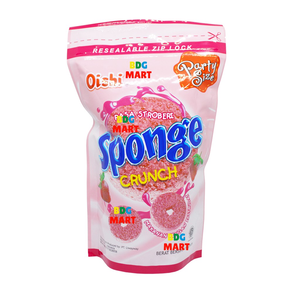 

POUCH Oishi Sponge Crunch Strawberry Snack Sponge Crunchy Rasa Stroberi - 120gr