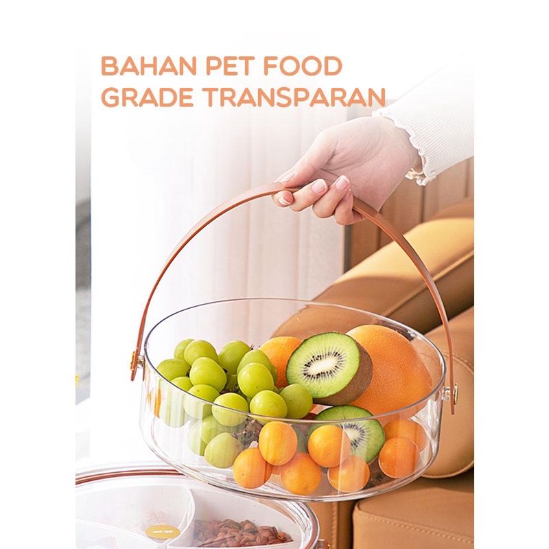 SAMONO Keranjang Kotak Tempat Buah Sayur Kue Food Grade Transparent Box - SFB001