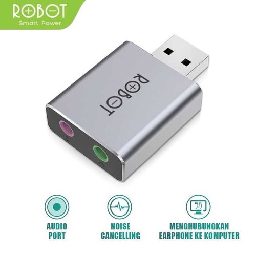 Robot US10 USB External Sound Card Eksternal USB 2.0 Komputer Laptop