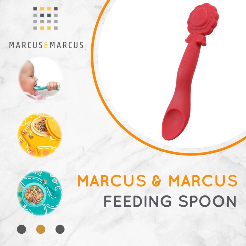 Marcus &amp; marcus silicone feeding spoon - sendok makan bayi | sendok silikon