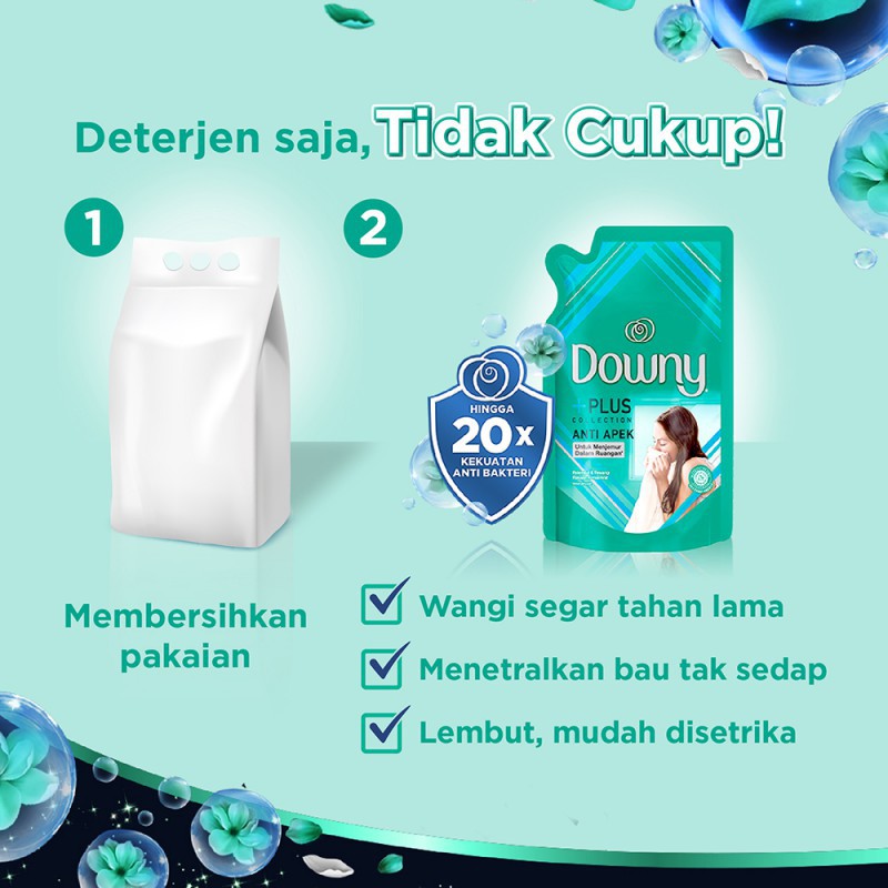 Downy Pelembut &amp; Pewangi Pakaian Anti Apek Refill - 650 ml