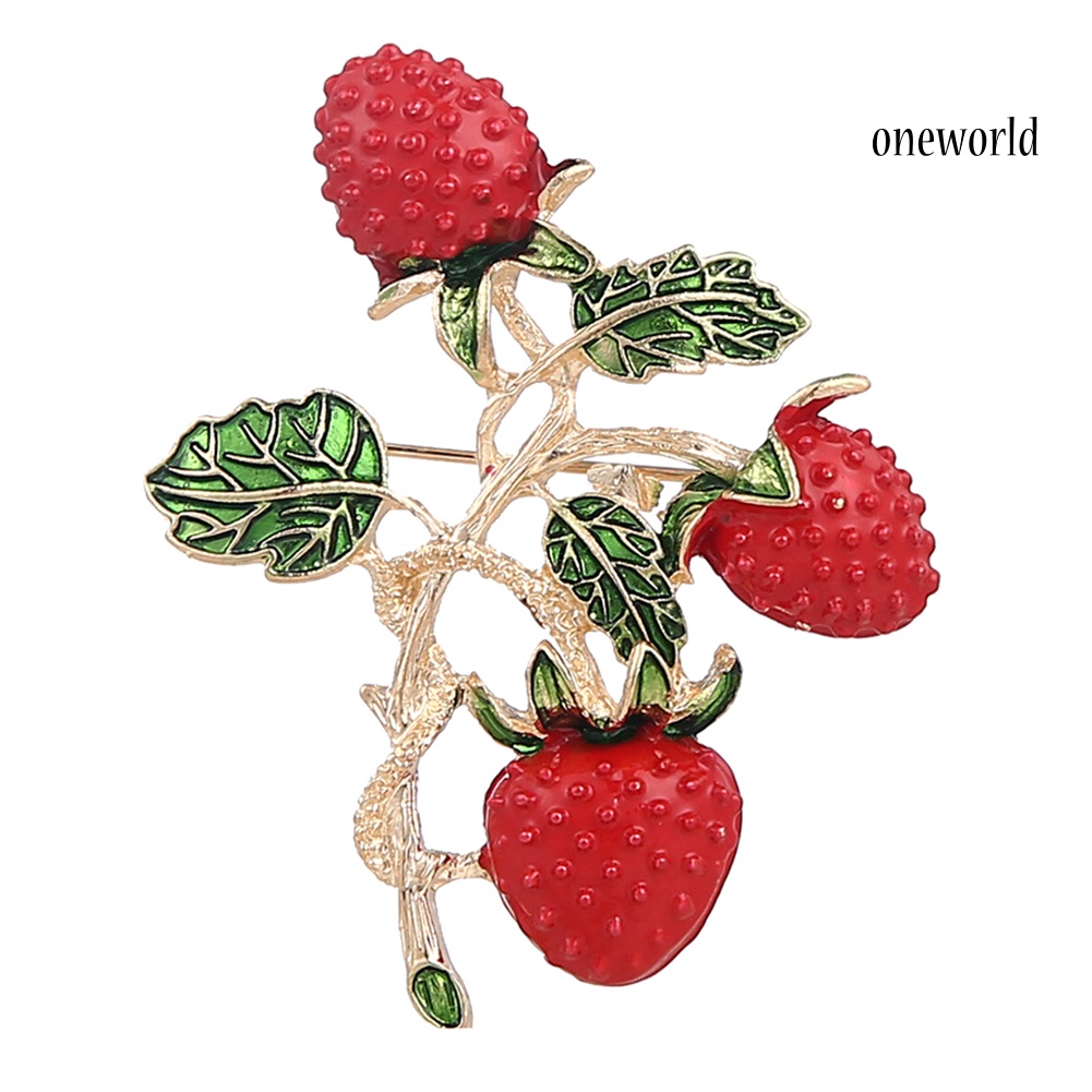 OW@ Women Fashion Strawberry Shape Brooch Pin Party Dress Collar Scarf Badge Gift