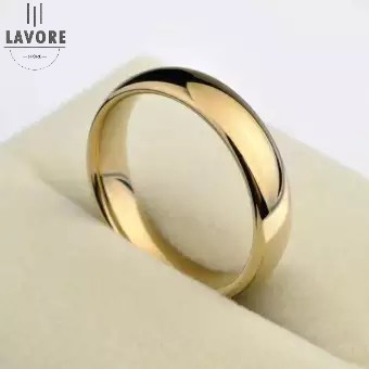 Cincin Titanium Pria Wanita Gold Emas