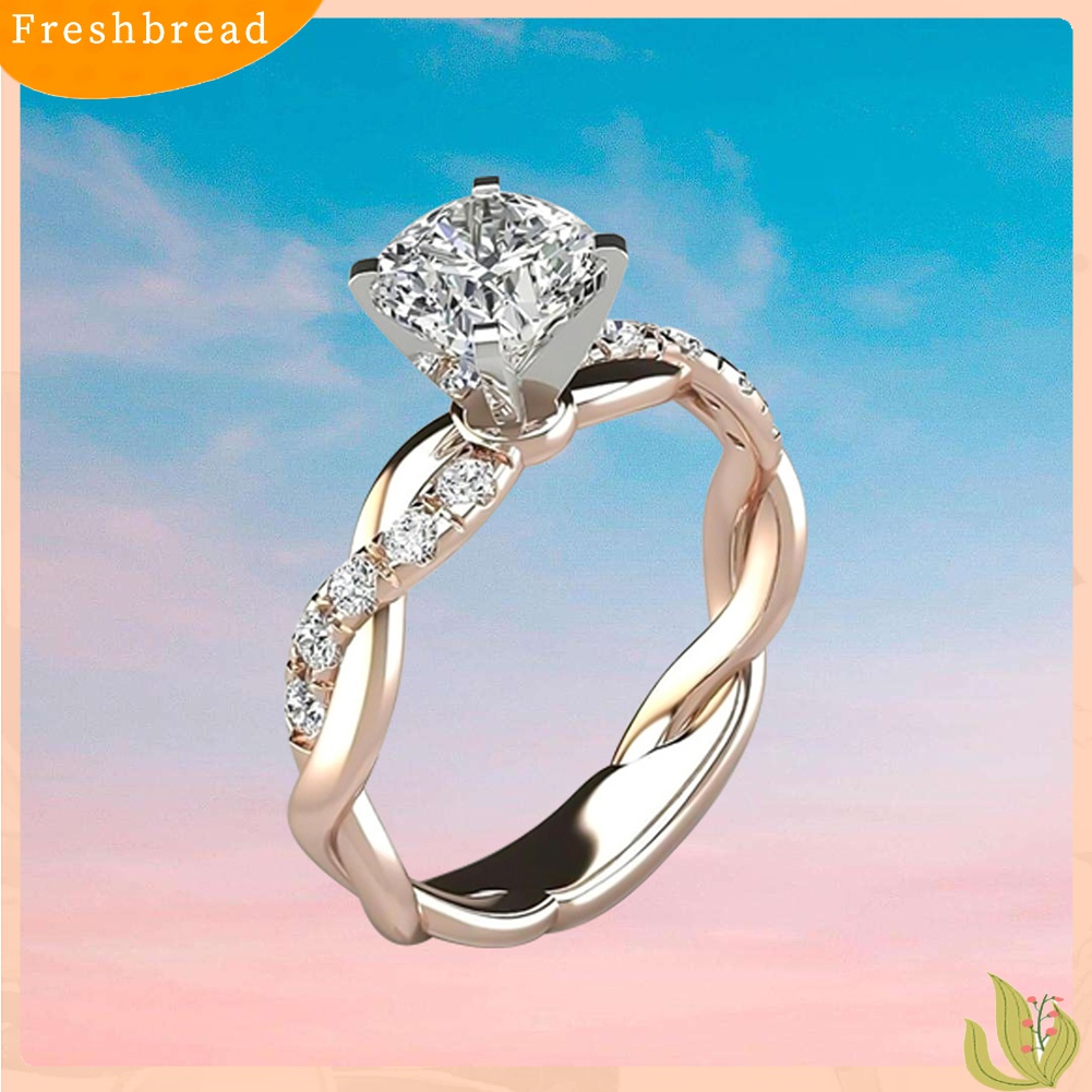 [TERLARIS]Women Cubic Zirconia Inlaid Twist Finger Ring Wedding Engagement Jewelry Gift