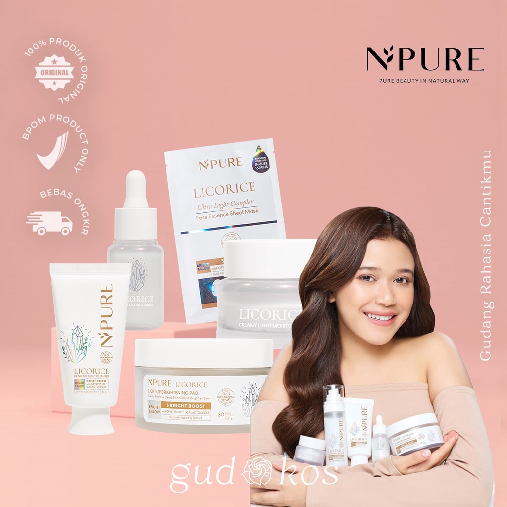 NPURE Licorice Brigthening Series | Facial Wash | Toner | Serum | Face Mask | Cleansing Pads |