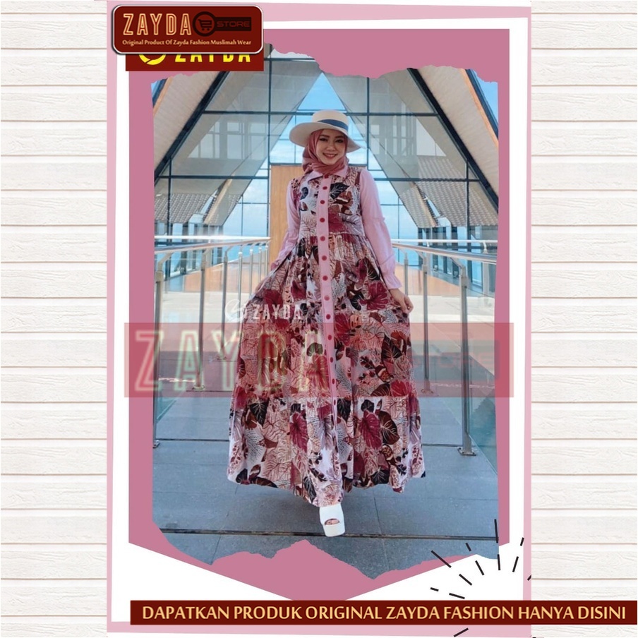 Gamis Remaja Terbaru Gamis Zayda Fashion Gamis Wanita Katun Original ZG77 Pink
