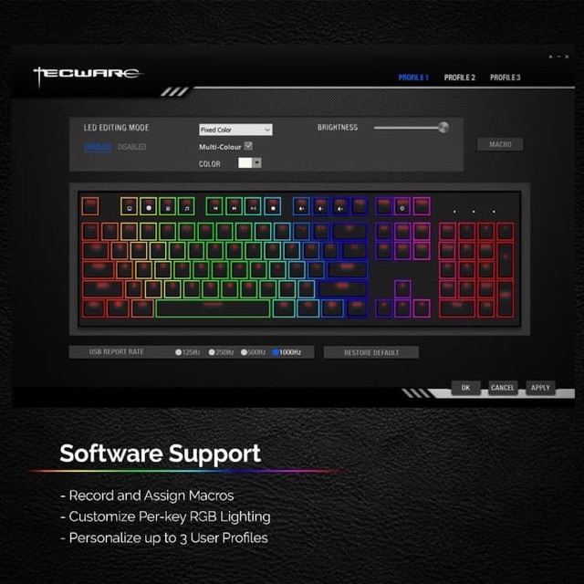 Tecware Phantom 104 RGB Mechanical Keyboard | Outemu RGB Keyboard | Keyboard Gaming