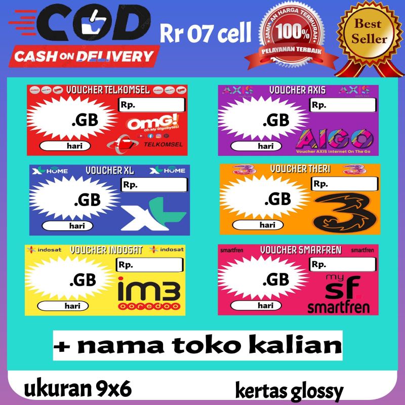 LABEL DISPLAY ETALASI KONTER VOUCHER DATA 8210