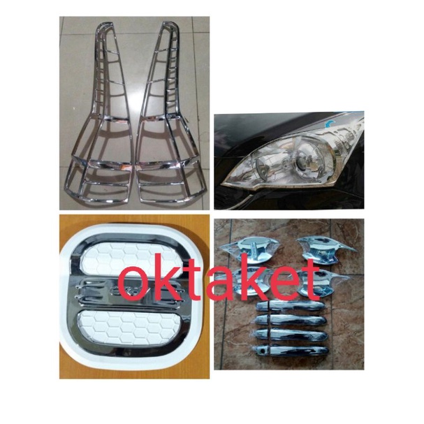 paket lengkap garnish depan belakang outer handle tank cover all new Crv 2007-2011 chrome