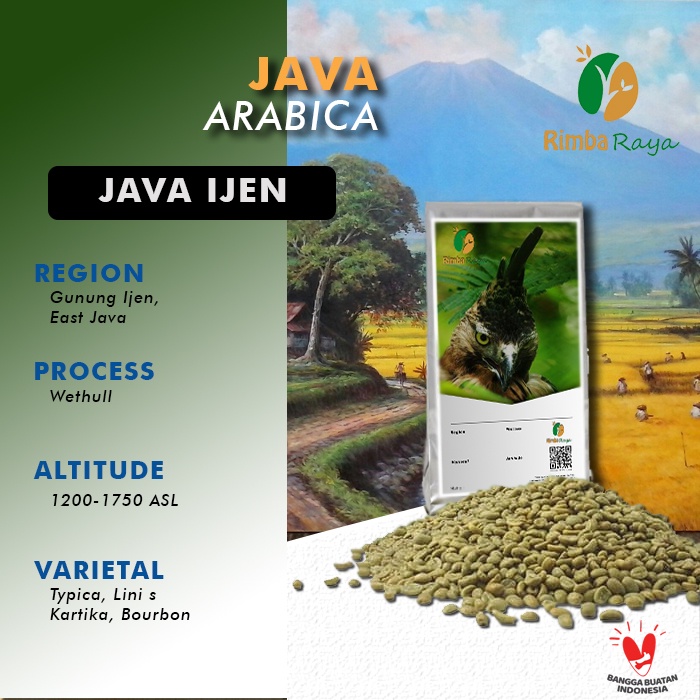 

Green bean Biji Kopi mentah Arabica Ijen Wethull G1