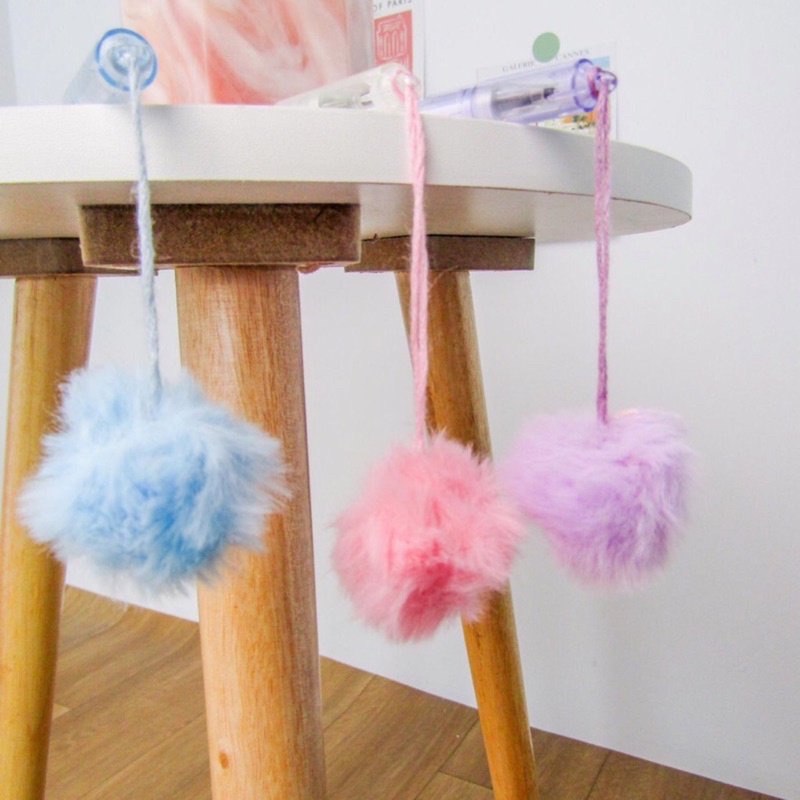 

Pulpen pom pom Hiasan pastel Lucu cotton candy bulu pena lucu imut gel karakter