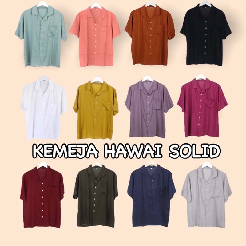 GFS OVERSIZE JUMBO KEMEJA HAWAI SOLID RAYON DIAMOND