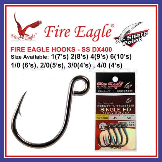 MATA KAIL SINGLE HOOK HEAVY DUTY FIRE EAGLE DX 8008