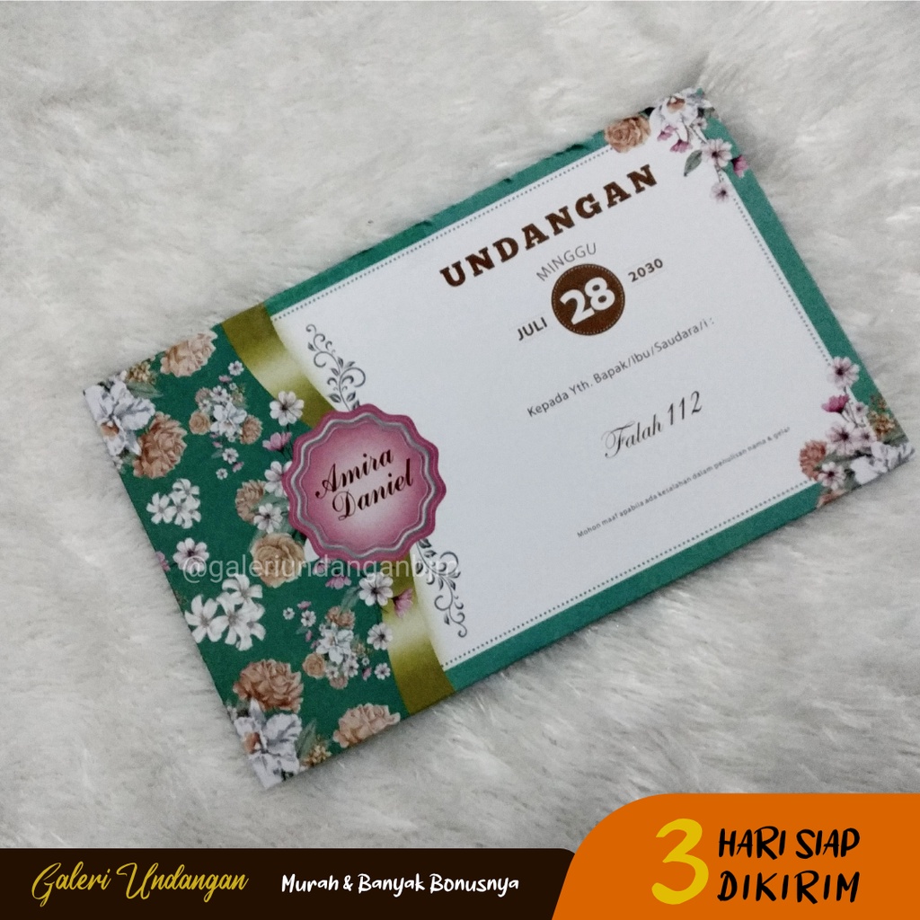 Undangan Pernikahan "Falah 112" Simple, Elegant, Vintage & Murah