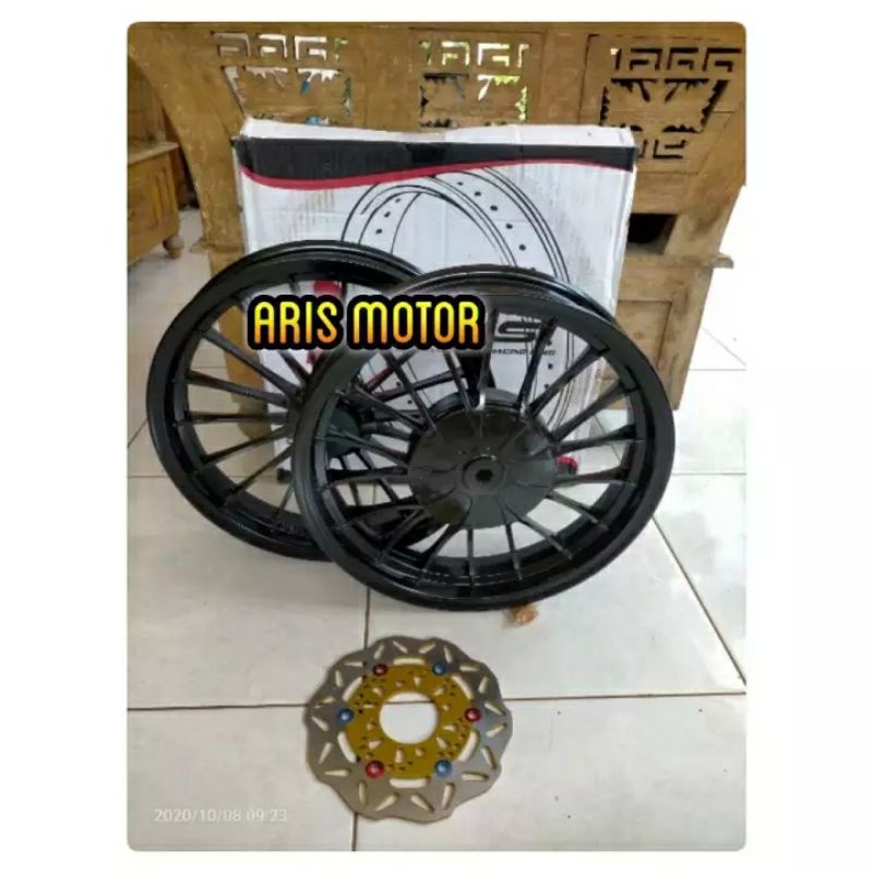 Velg Racing Vrossi Hetzer Yamaha MIO Sporty MIO 110/115 cc Free Disc Cakram UK Velg 14x215/250