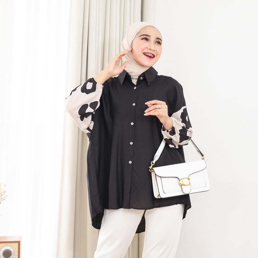 BLOUSE OVERSIZE / Blouse Jumbo Adem Banget Katun Rayon Premium / Atasan Lengan Panjang
