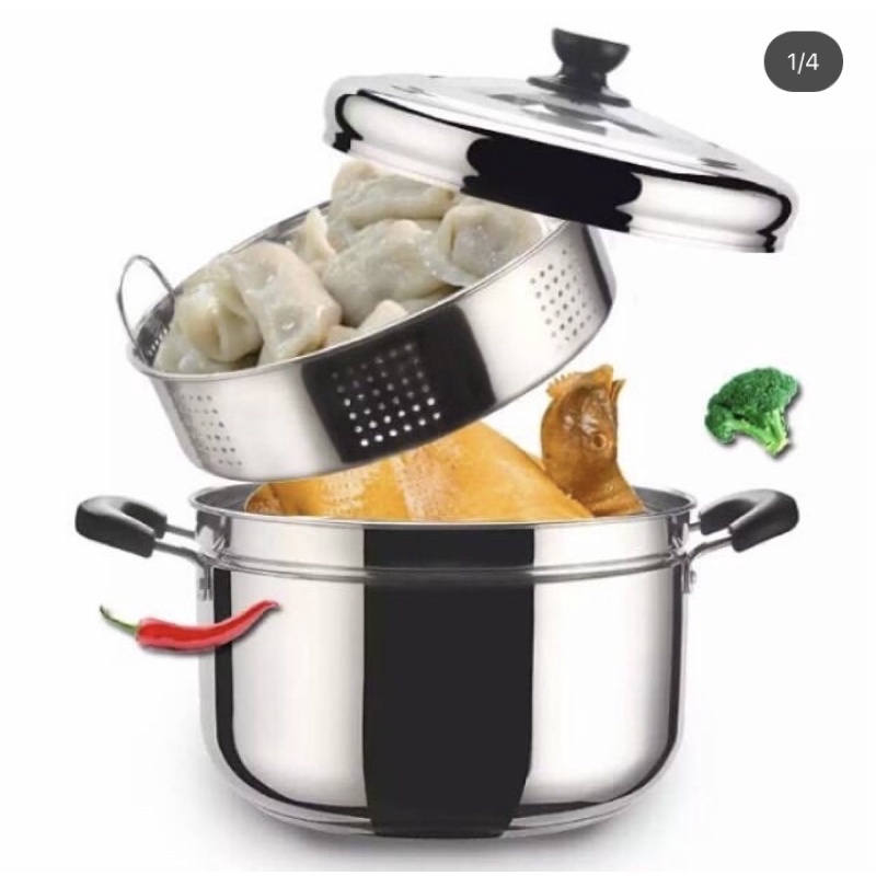 panci kukusan stainless steel tebal 28cm / 30cm