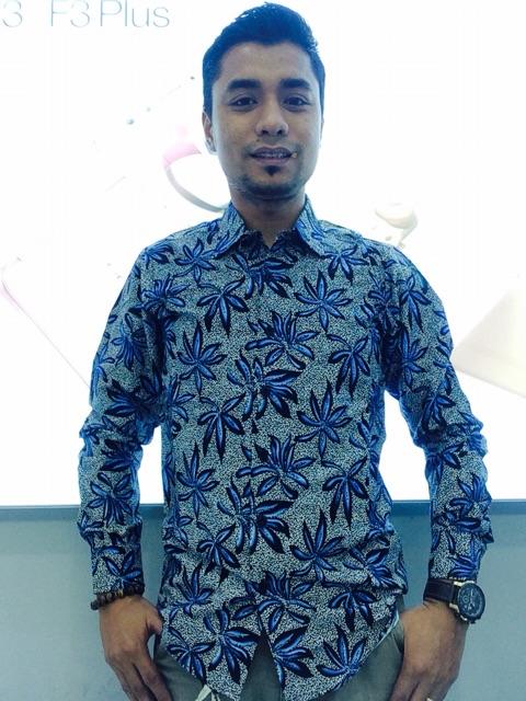 Colin Dion | Baju Batik Pria Lengan Pendek | Kemeja Batik Slimfit Warna Navy