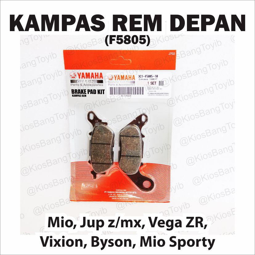 Kampas Rem Depan YAMAHA Mio Soul GT 115, Jup Z, MX, Vixion, Vega ZR, Byson, Mio Sporty (3C1- F5805)