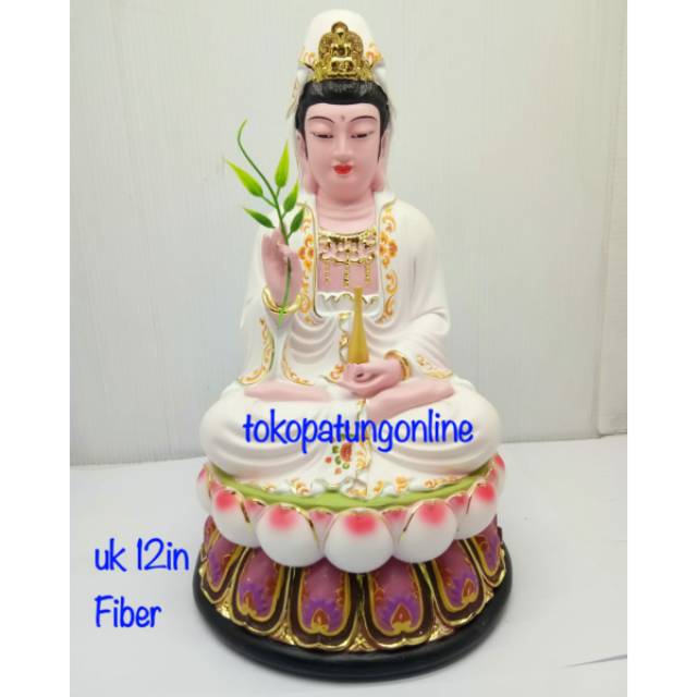 Patung Kwan Im Guan Yin Fiber 12in