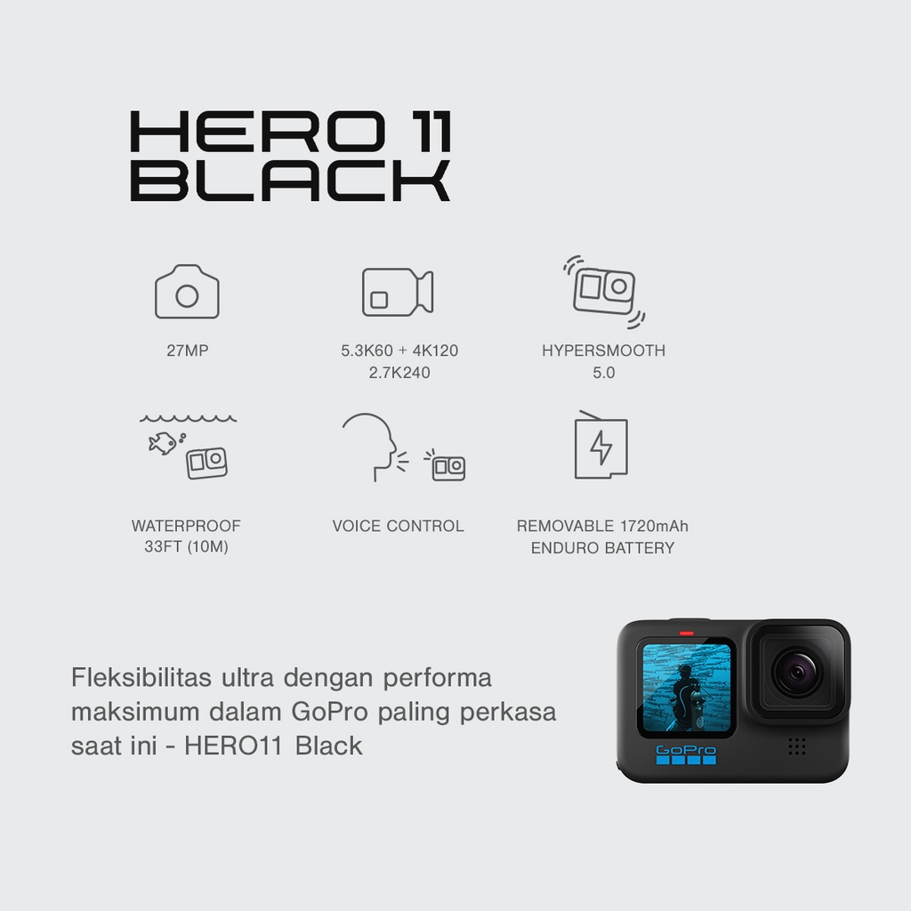 [NEW] GoPro Hero 11 Black GoPro Hero11 Go Pro Action Camera - Garansi Resmi