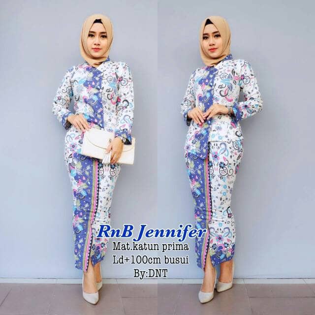 Modern RnB JENNIFER BATIK SOLO - SETELAN PRAMUGARI MOTIF GUCI - HIJAB BATIK