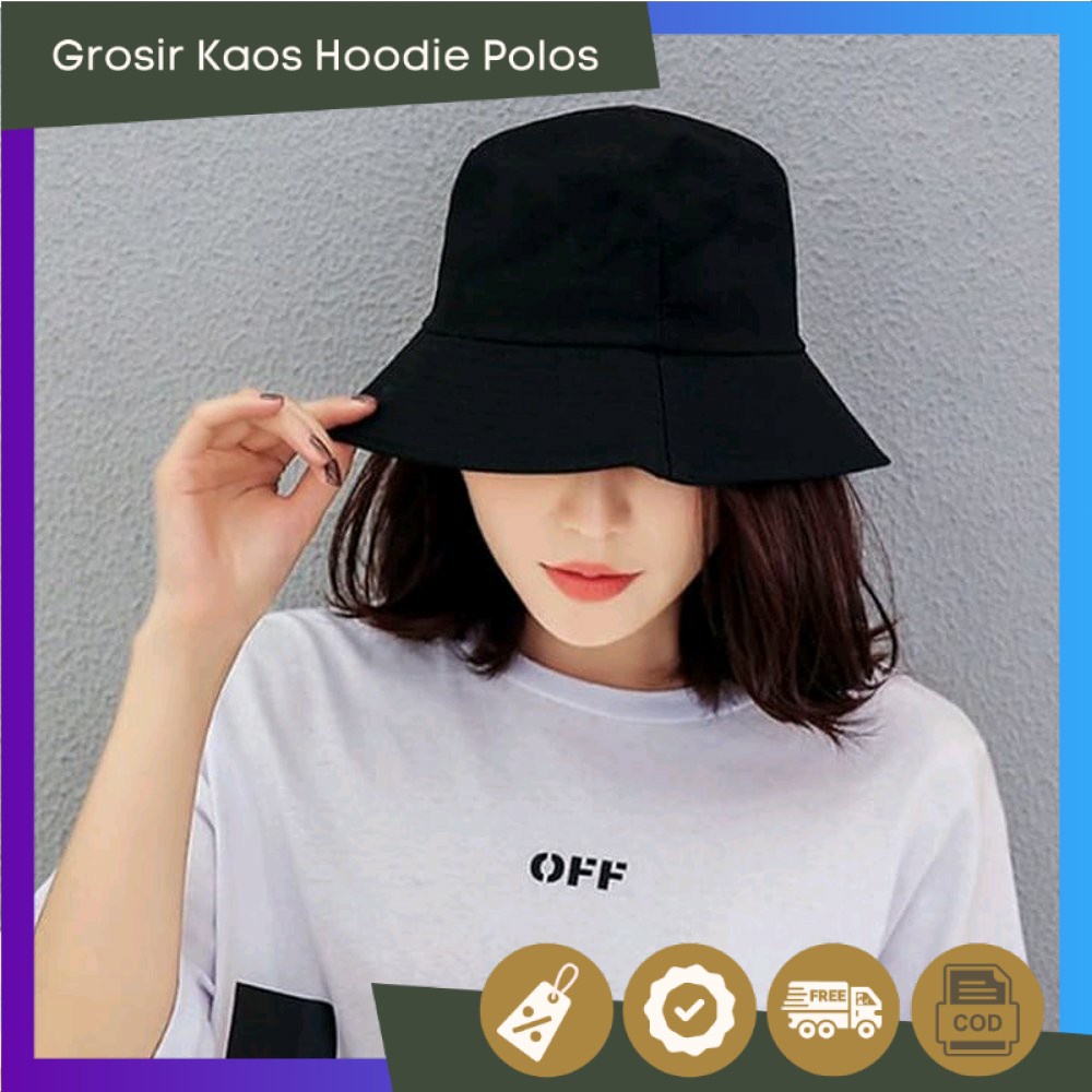 (BISA COD) Topi Bucket Bulak Balik / Bahan Dobel Bisa Bolak-Balik