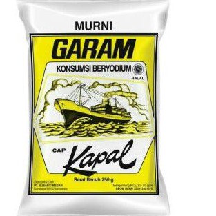 GARAM MURNI CAP KAPAL BERYODIUM KEMASAN 250GR. ORIGINAL