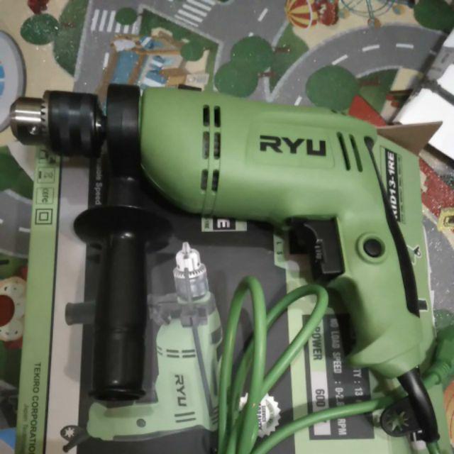 Ryu Impact Drill Mesin Bor Tangan Untuk Besi Kayu Tembok Bolak Balik 13 Mm Free Carbon Brush 1 Set