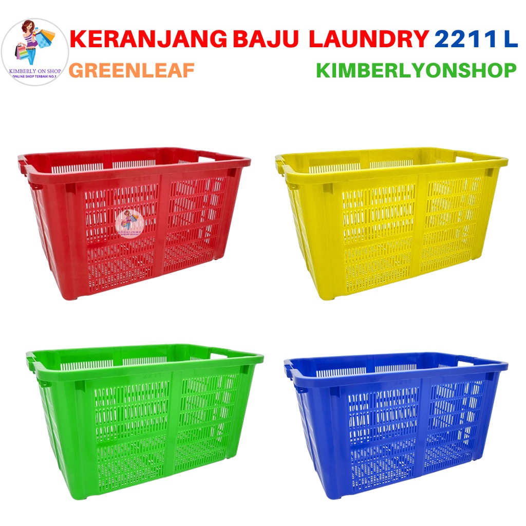 Keranjang Industri Box Container Keranjang Serbaguna 2211 L Green Leaf