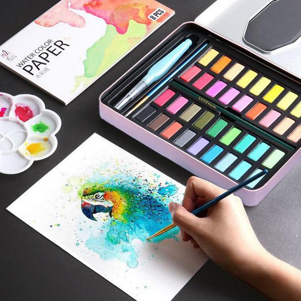 

WATER COLOR SET ALAT CAT AIR SET (TERMASUK KUAS DAN KERTAS GAMBAR) - 36 SET