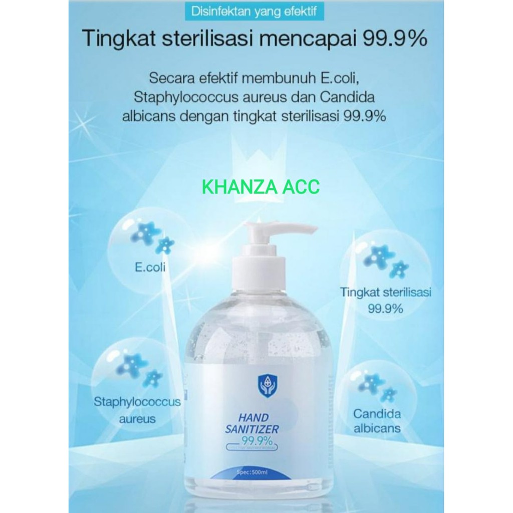 KHANZAACC QOLE HS002 LEVEL OF STERILIZATION 99.9% HAND SANITIZER GEL 500ML