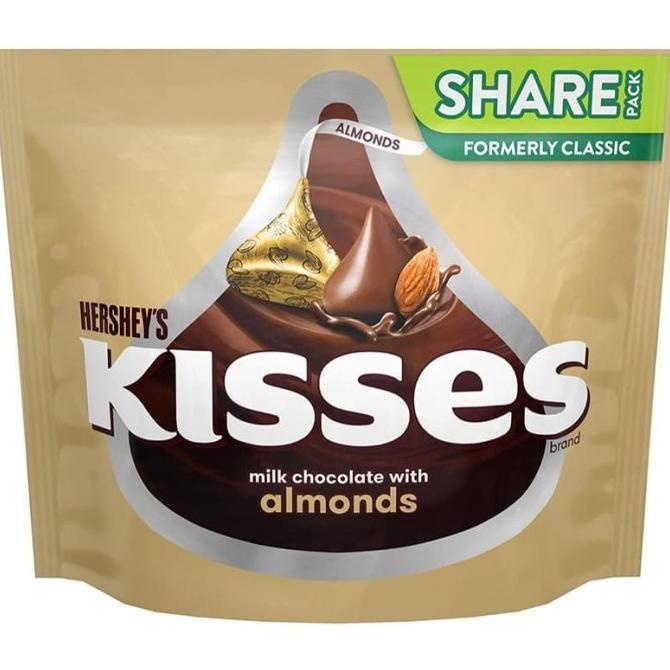 

Hershey Kisses Milk Chocolate With Almonds - Cokelat Impor Isi Kacang