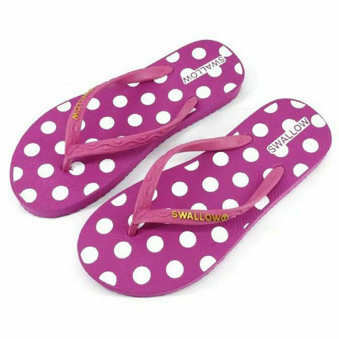 Sendal Jepit Swallow Wanita Motif Polkadot SIZE 9.- 10.5 ORIGINAL