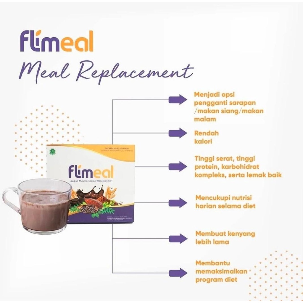 Flimeal Meal Replacement Rasa Coklat - 1 Box isi 12 sachet