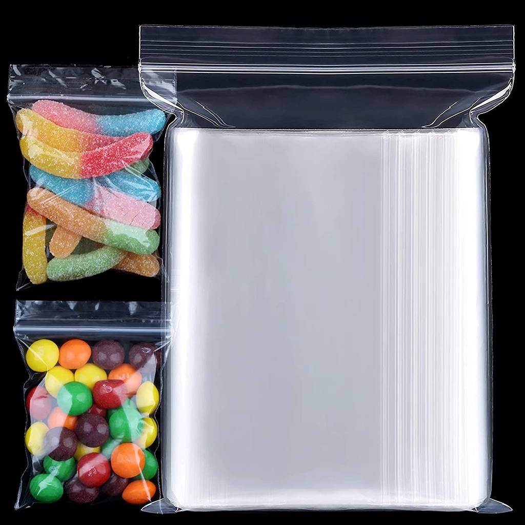 100pcs Kantong Plastik Ziplock Mini Transparan Anti Air / Lembap Untuk Kemasan Perhiasan