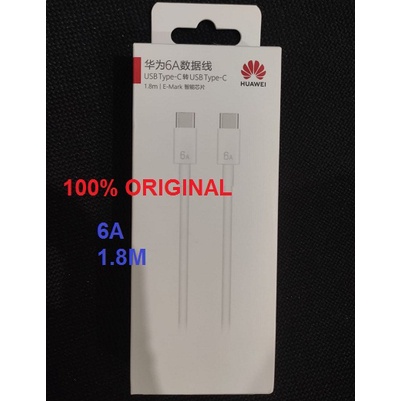 HUAWEI Kabel Data Cable Type C to Type C 6A 1.8M E-Mark Original 100%