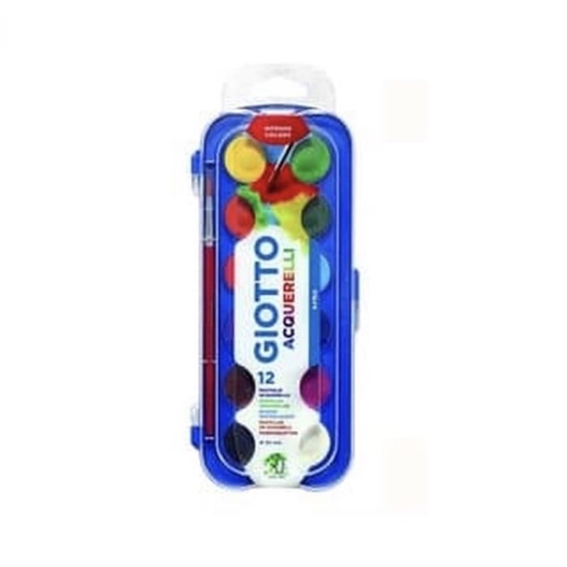 

giotto aquarelli kemasan plasti biru 30 mm 12 warna