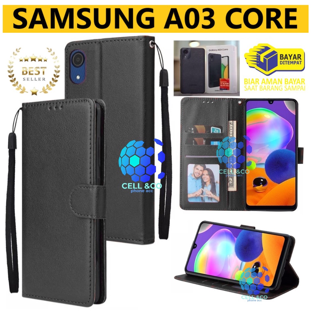 NEW SAMSUNG A03 CORE CASE FLIP LEATHER WALLET PREMIUM FLIP CASE BUKA TUTUP KESING HP CASING FLIP CASE WALLET SAMSUNG A03 CORE