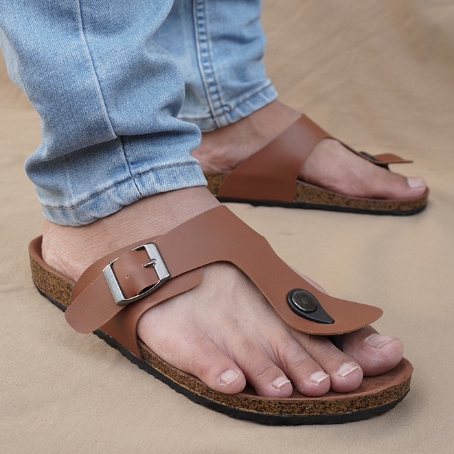 Sandal Slop Murah BIRKENSLIDE Kasual Slop Sendal GESPER Keren FullBlack Terlaris