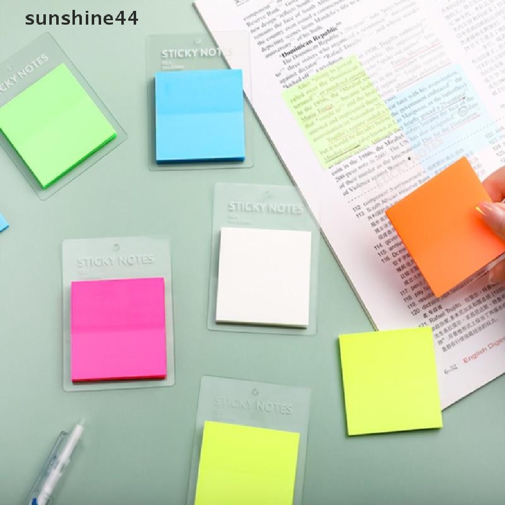 Sunshine 50 Lembar Sticky Notes Transparan Anti Air Warna-Warni