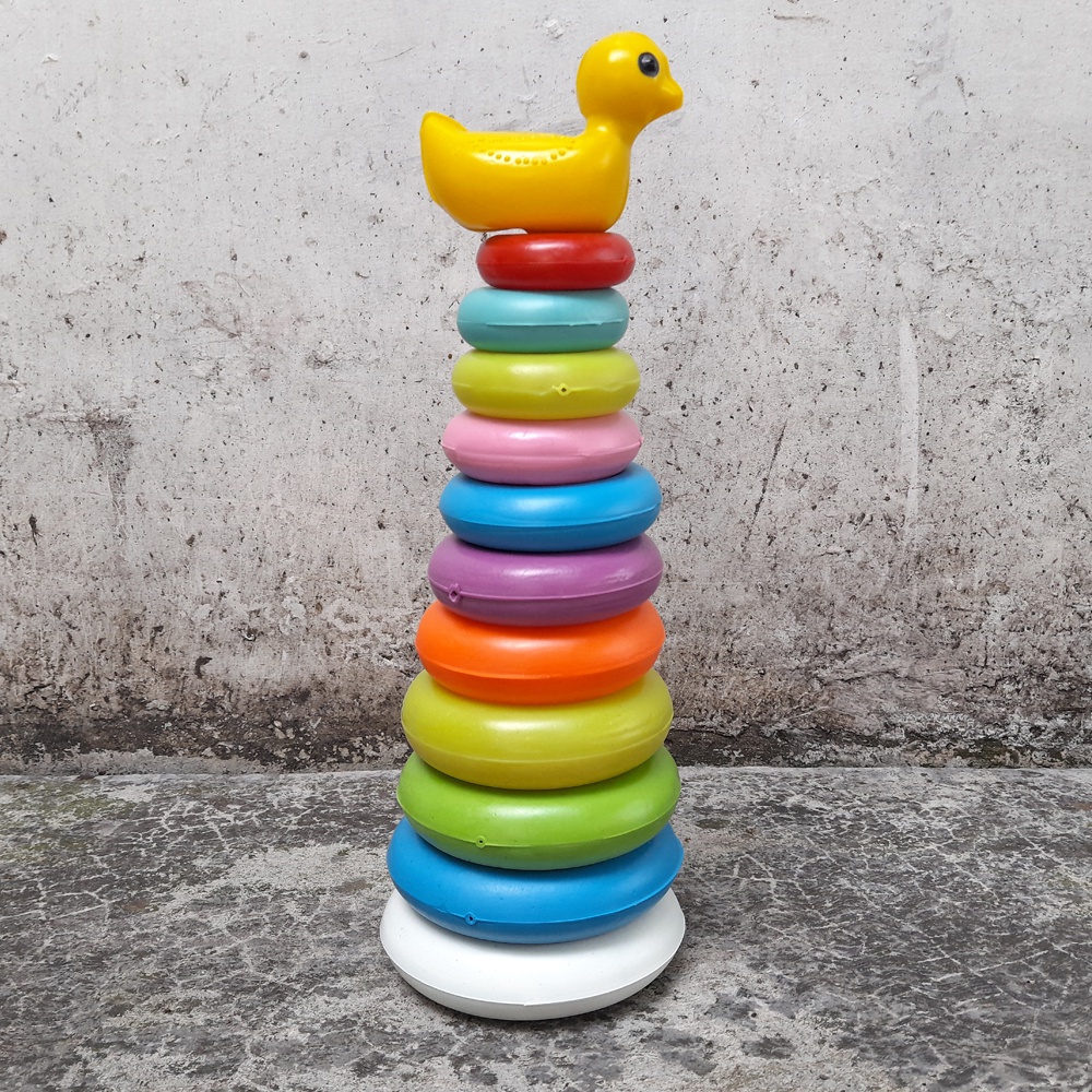 MAINAN Anak Donat Susun Bebek Stacking Cup / Bola Susun / Blocks - Mainan Susun Warna Untuk Edukasi Anak menyusun gelaschn