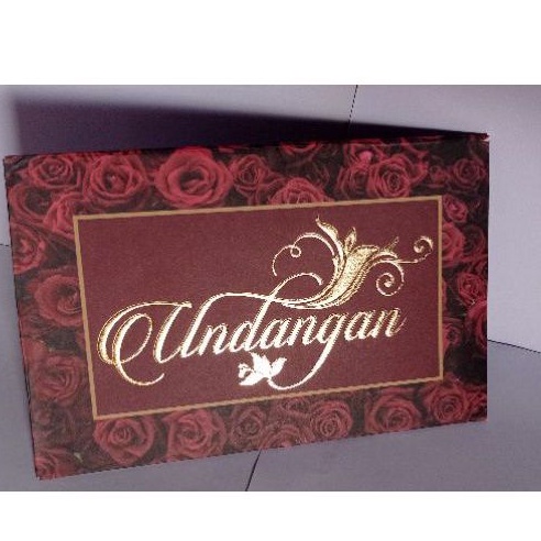 UNDANGAN SINGLE HARDCOVER MAROON VIP MURAH DESAIN AMPLOP
