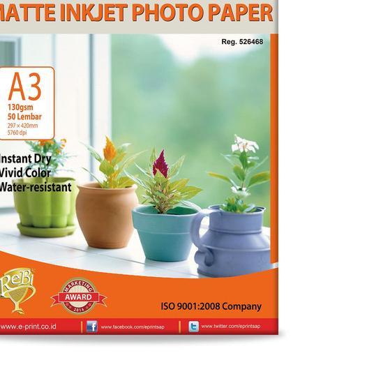 

☁ Kertas Foto e-Print Matte Inkjet A3 130 gsm ☺