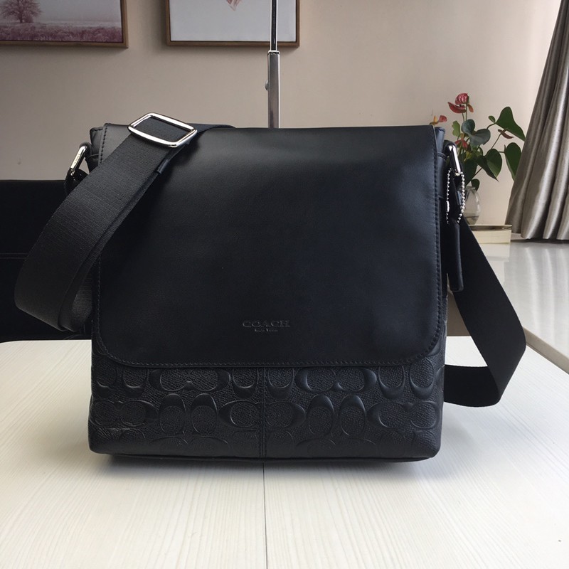 Asli baru Coach F72220 Tas PriaTas Messenger tas pundak pria kulit asli Kapasitas tinggi tas selempa