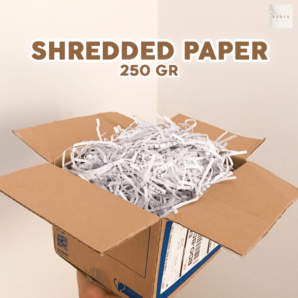 SHREDDED PAPER 250 gr - Kertas Cacah Suwir Parut Potong Panjang Isi Kemasan Giftbox Hampers Souvenir Alas Seserahan Isi Parcel Packing Kawul