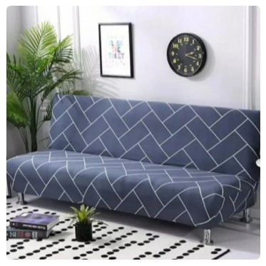 Cover sofa bed / sarung sofa bed - Abu Garis